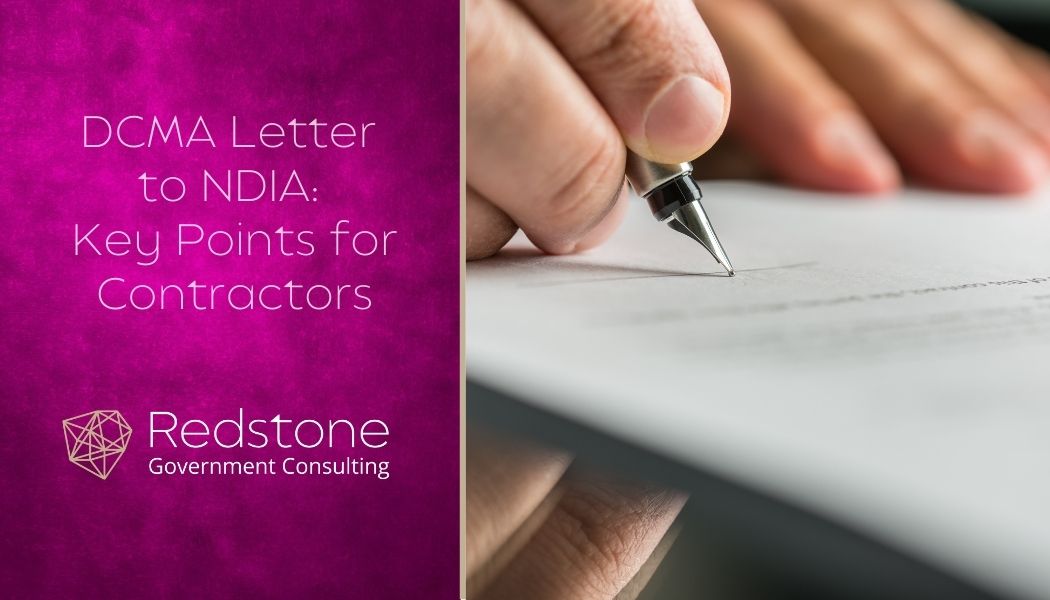 DCMA Letter to NDIA: Key Points for Contractors - Redstone gci