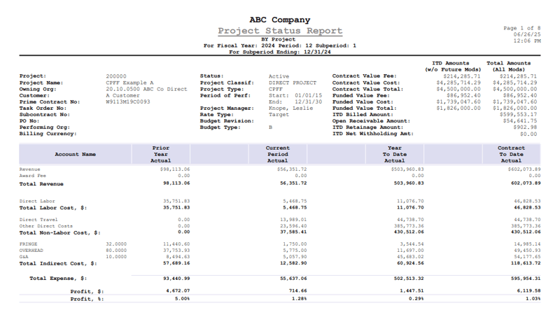 RGCI - Bridging the Gap Between the Project Status Report and Revenue Worksheet in Costpoint