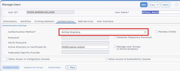 Deltek Active Directory Authentication