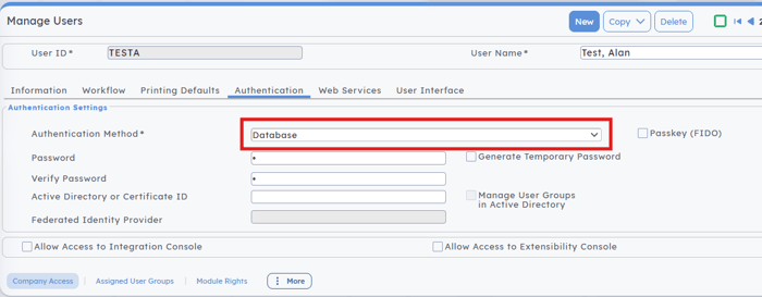Deltek Database Authentication