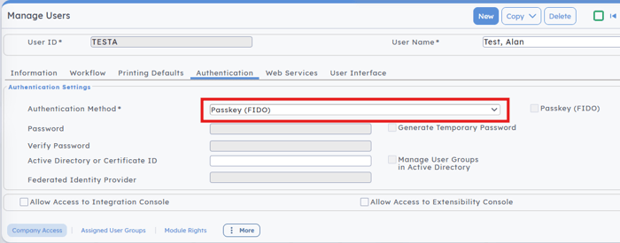 Deltek Passkey FIDO Authentication