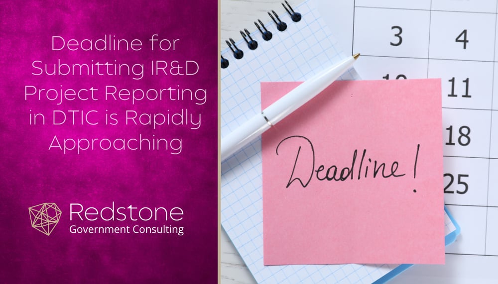 RGCI - Deadline for Submitting IR&D Project Reporting in DTIC is Rapidly Approaching