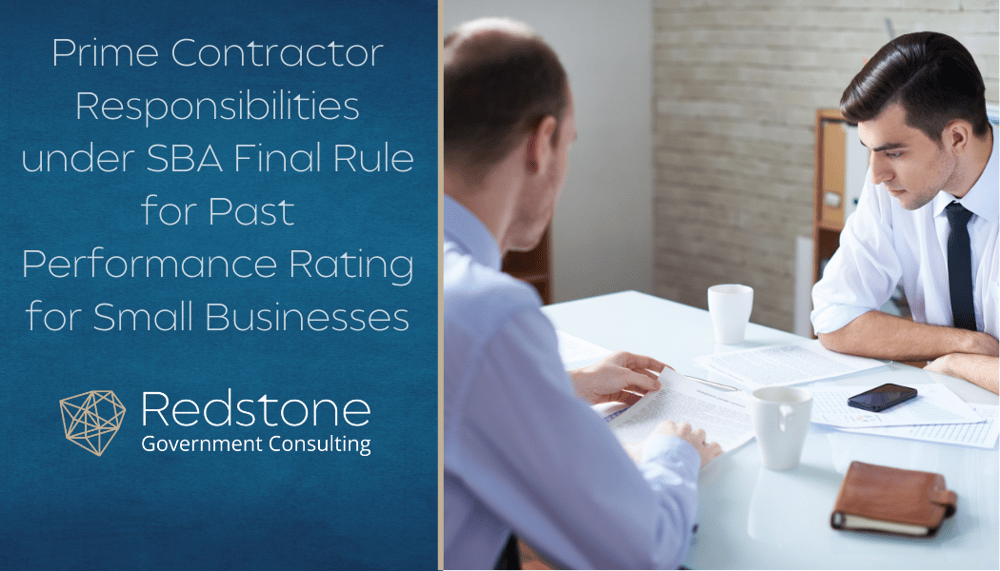 RGCI - Prime Contractor Responsibilities under SBA Final Rule for Past Performance Rating for Small Businesses