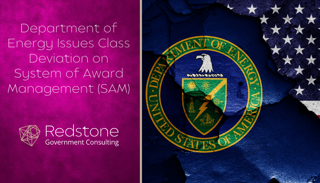 Department of Energy Issues Class Deviation on System of Award Management (SAM) - Redstone gci