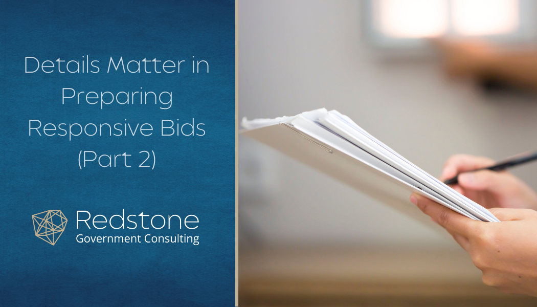 Details Matter in Preparing Responsive Bids (Part 2) - Redstone gci