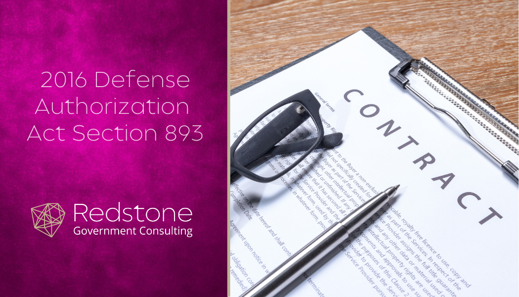 2016 Defense Authorization Act Section 893 - Redstone gci