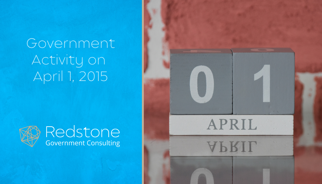 Government Activity on April 1, 2015 - Redstone gci